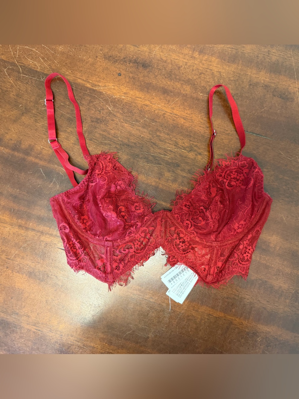 Forever 21 Red Lace Underwire Balconette Bra